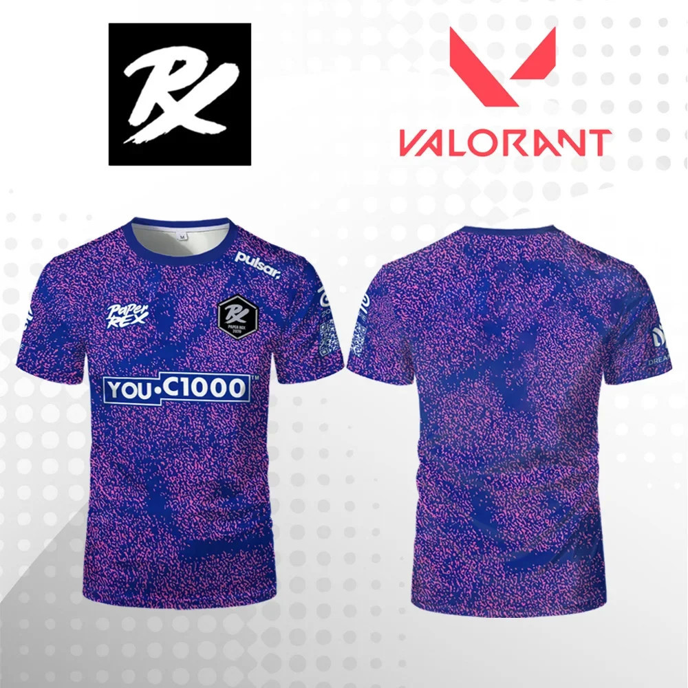 เสื้อยืดทีม Valorant esports PRX (Paper Rex) สำหรับเยาวชนและผู้ใหญ่ แห้งไว สวมใส่สบาย