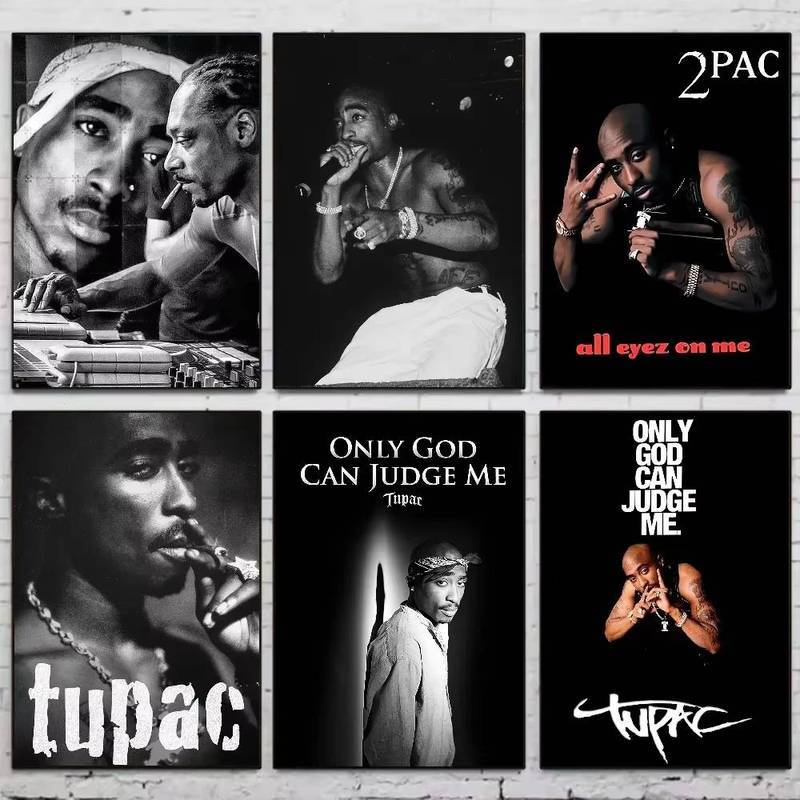Rap Legend 2PAC โปสเตอร์ Minimalist Aesthetics พิมพ์ผ้าใบสําหรับห้องนั่งเล่นตกแต่งบ้านสมัยใหม่