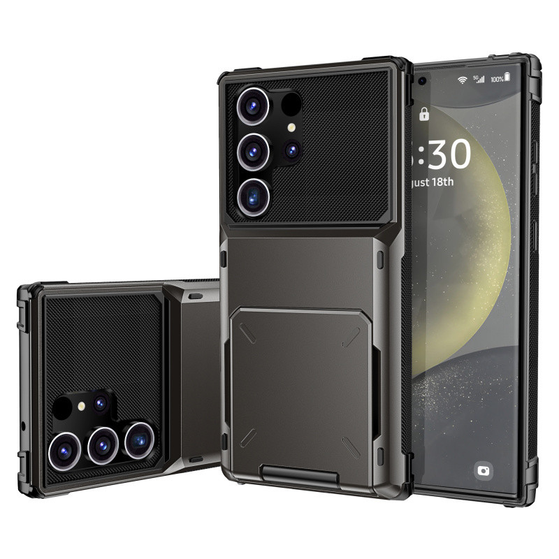 Flip Card Holder กระเป๋าสตางค์สําหรับ Samsung S26 Ultra Plus S25 FE S25 Ultra S24 S23 S22 S21 Ultra Plus S24 S23 FE A57 5G A37 A56 Drop Protection Hard Armor Cover