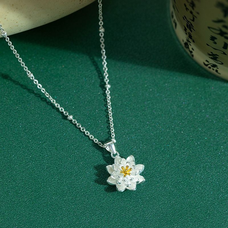 Classy/Lotus สร้อยคอหญิงดอกไม้สร้อยคอจี้จีนโบราณ Niche หรูหรา High-End Design Clavicle Chain 9963ddf