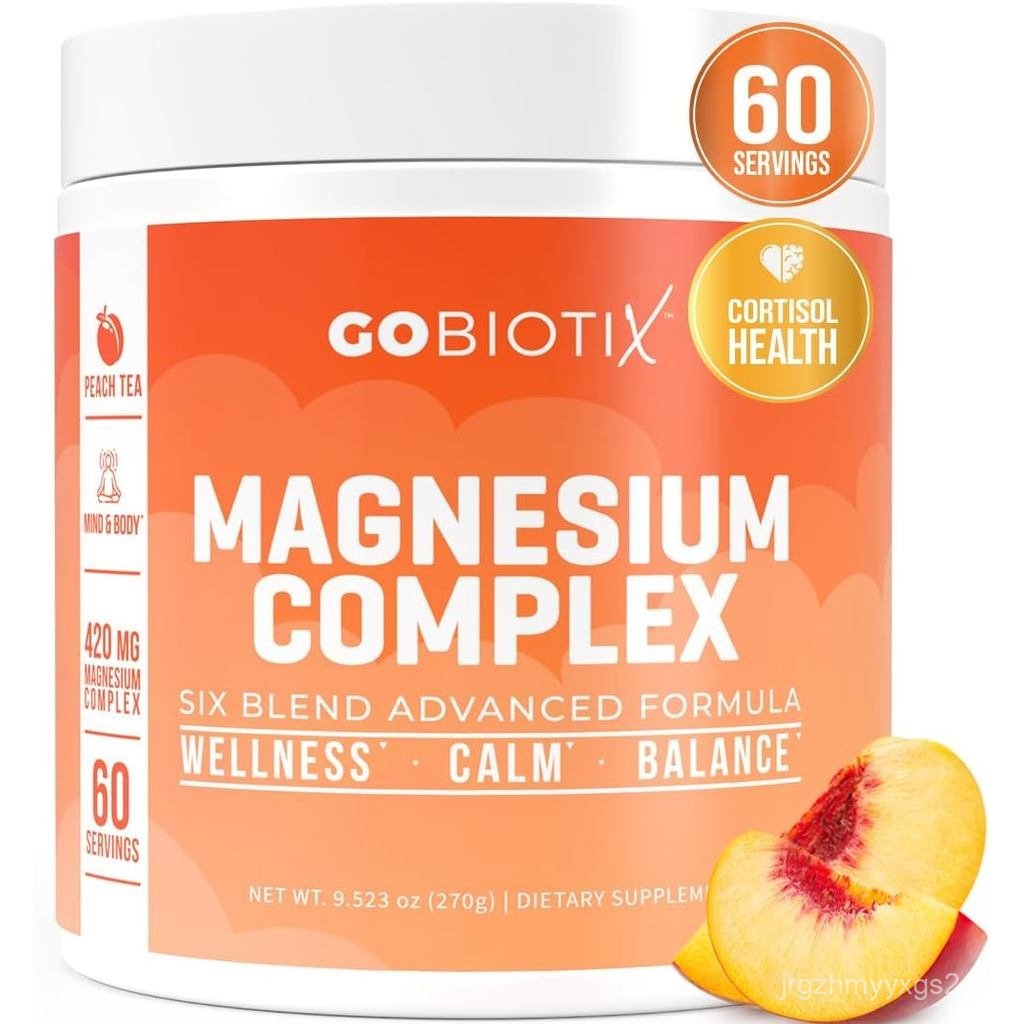 GoBiotix Magnesium Glycinate Powder – อาหารเสริม Cortisol สําหรับผู้หญิงและผู้ชาย – อาหารเสริมแมกนีเ
