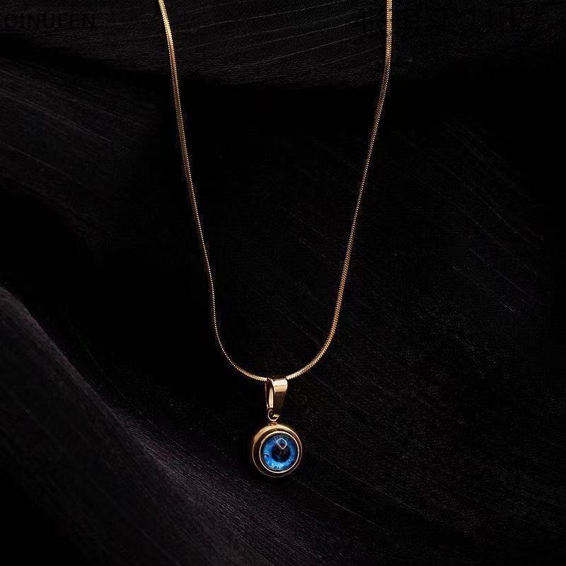 ONU แฟชั่น Evil Eye สร้อยคอผู้หญิง Minimalist คลาสสิกตุรกี Blue Eyes จี้ Choker Clavicle Chain Lucky