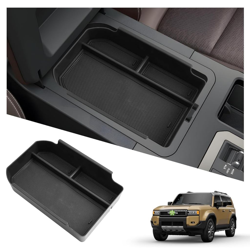 Toyota Land Cruiser 250 300 LC250 Prado J250 LC250 (64-6) กล่องที่เท้าแขนที่เก็บคอนโซลถาดอุปกรณ์เสริมในรถยนต์ ราคา ถูกที่สุด ดีลบีเคเค แกลเลอรีภาพที่ 4