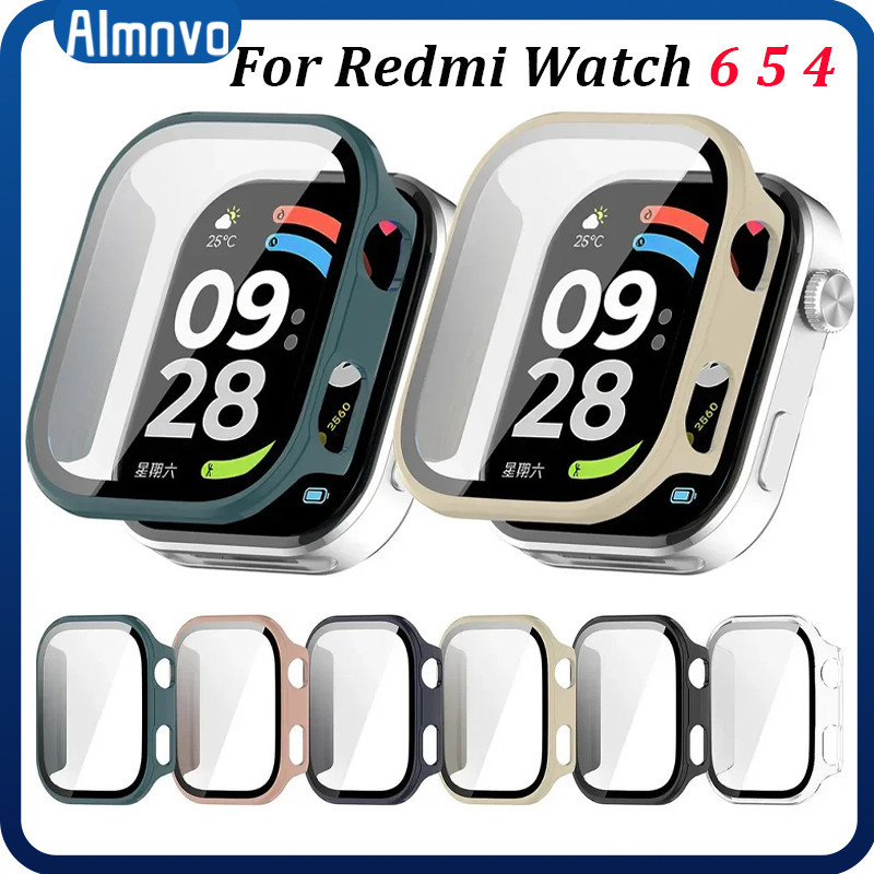 กรณีพีซีแก้วนิรภัยป้องกัน Gores สำหรับนาฬิกา for Smartwatch Redmi 6 5 อุปกรณ์ปกป้องหน้าจอสำหรับนาฬิกา for Redmi Watch 4