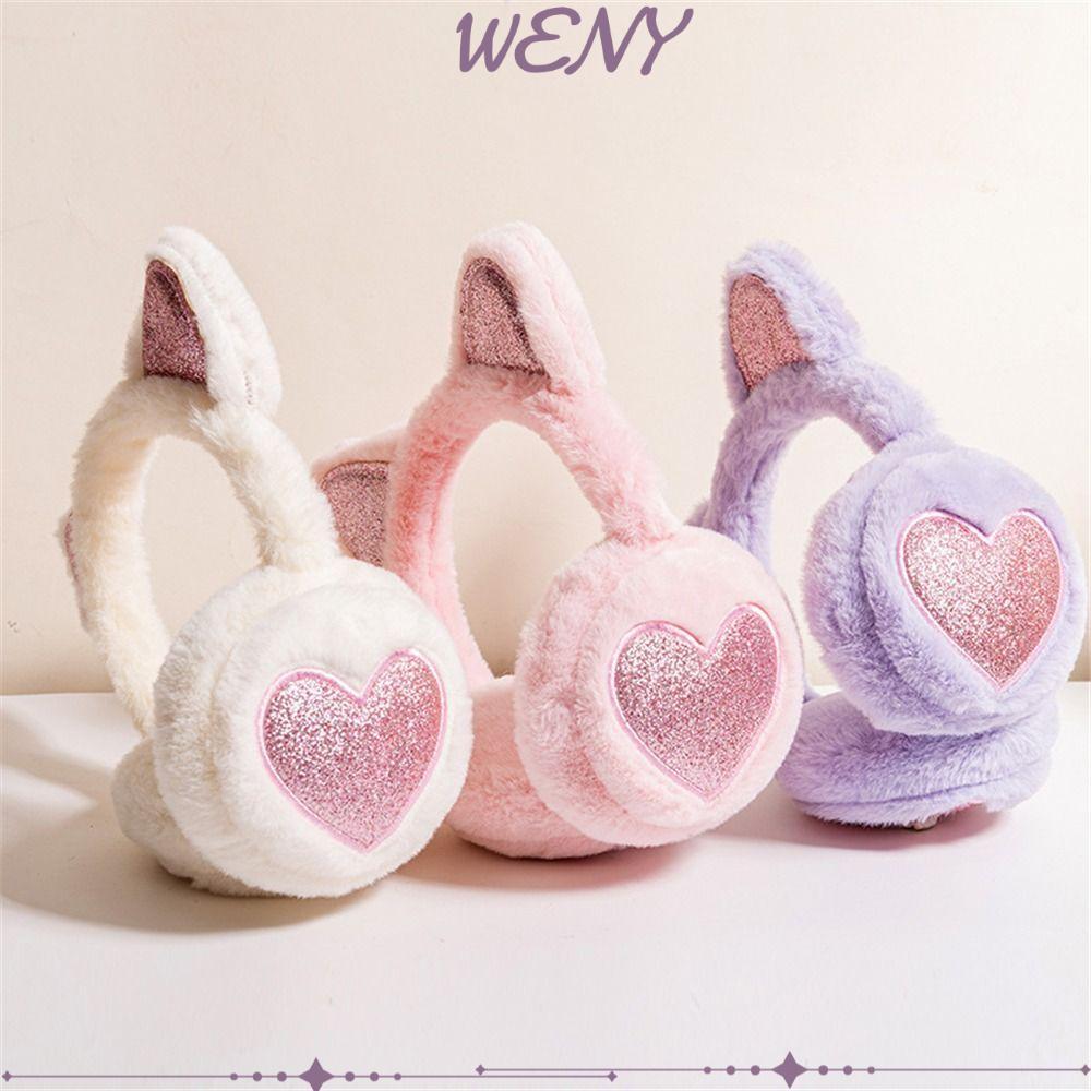 เรา ที่คาดผมคลุมหูกลางแจ้ง,ที่ปิดหูกันหนาวสัตว์ที่อบอุ่นฤดูหนาวขนยาวนุ่ม,ที่อุ่นหูหูแมวอินเทรนด์สําหรับผู้หญิง