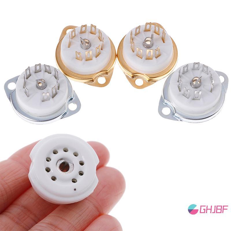 GHJBF] 1 PC แชสซี mount 9pin เซรามิคหลอดซ็อกเก็ตสําหรับ EL84 ECC82 6922 12AX7 สนนนค คอเต่านาฬิกา