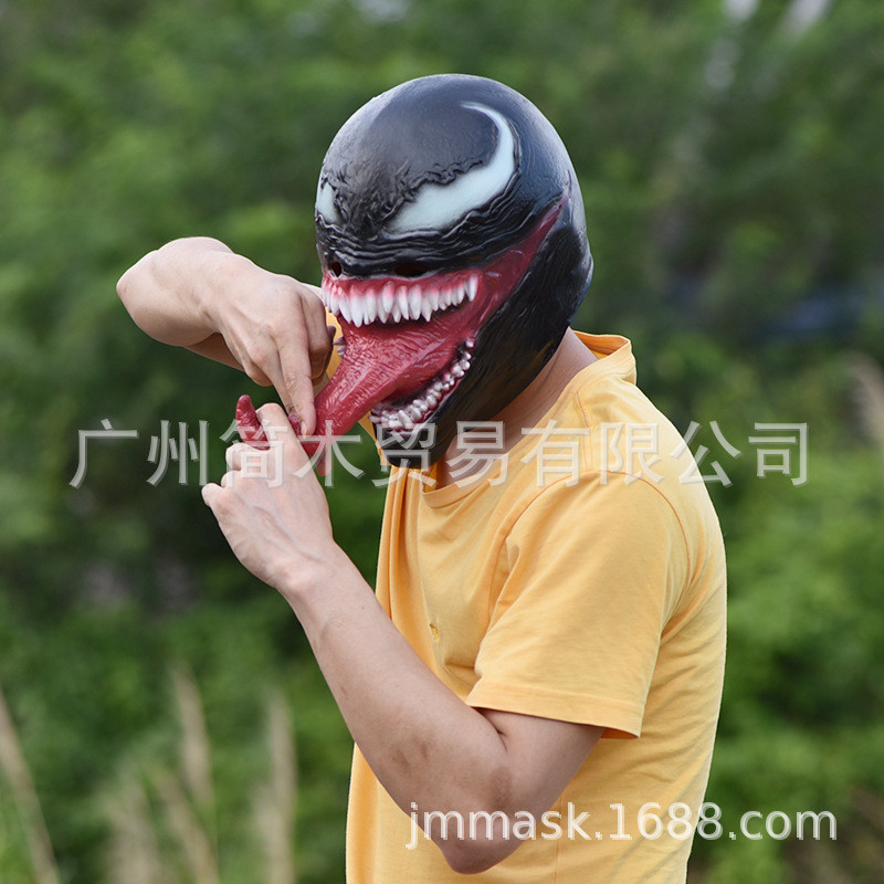 Venom Spiderman คอสเพลย์ Avengers Venom กาวหน้ากากตัวละครภาพยนตร์หมวกคลุมศีรษะพร้อมสต็อก