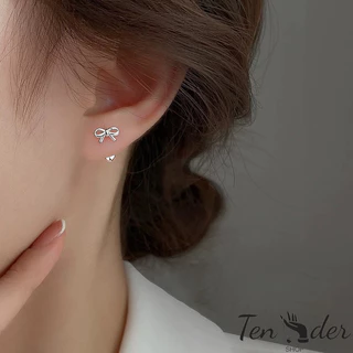 COD-ส่งเร็วจากไทย🎀ต่างหูสตั๊ด ประดับโบว์ สไตล์เกาหลีเรียบง่าย ไม่ทําให้แพ้ง่าย สำหรับผู้หญิง เครื่องประดับแฟชั่น-Ten
