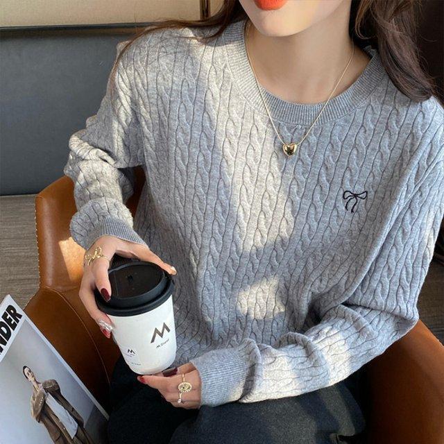 เสื้อกันหนาวคอกลมทรง.slimmerสำหรับผู้หญิง สไตล์ใหม่ สวมใส่ง่ายในทุกโอกาส