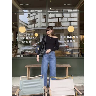 [Pomelo] เสื้อถักดีไซน์อสมมาตร / Asymmetric Knit Top