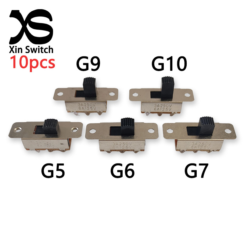 10pcs SS-23F19 (2P3T) จับความสูง 5/5/7/9/10 มม.3Gear 6Pin รถตู้เย็นขนาดใหญ่ Current Toggle สไลด์ DIP