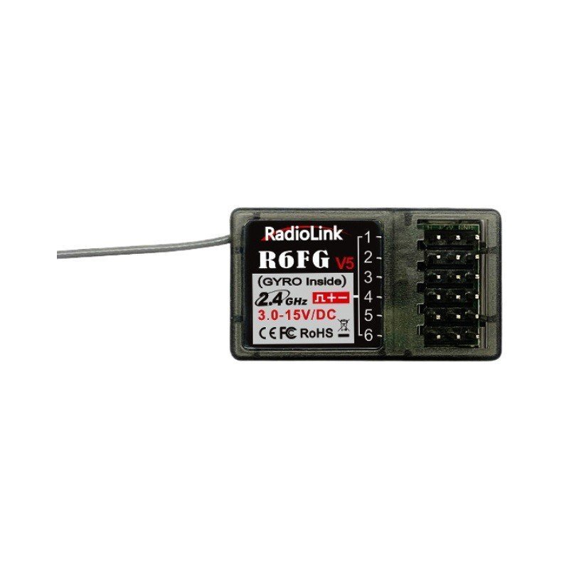 Ledi R6FG 6-Channel Gyroscope 400m Receiver แรงดันไฟฟ้าทํางาน 3-15V รถเรือรุ่นควบคุม