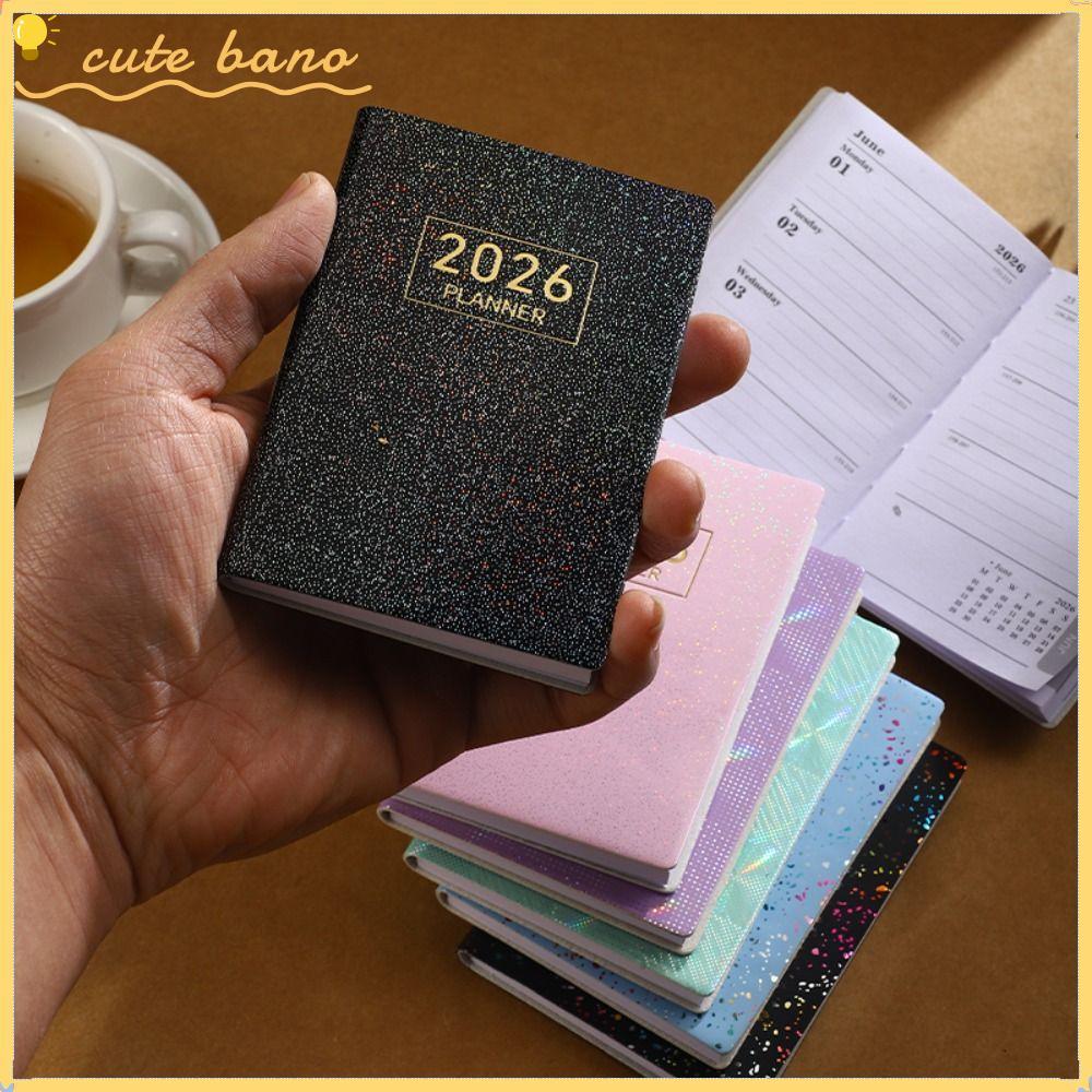 หนังสือนัดหมาย BANO, Pocket with Calendar 2026 Agenda Book, Mini A7 Diary Weekly Planner School Offi