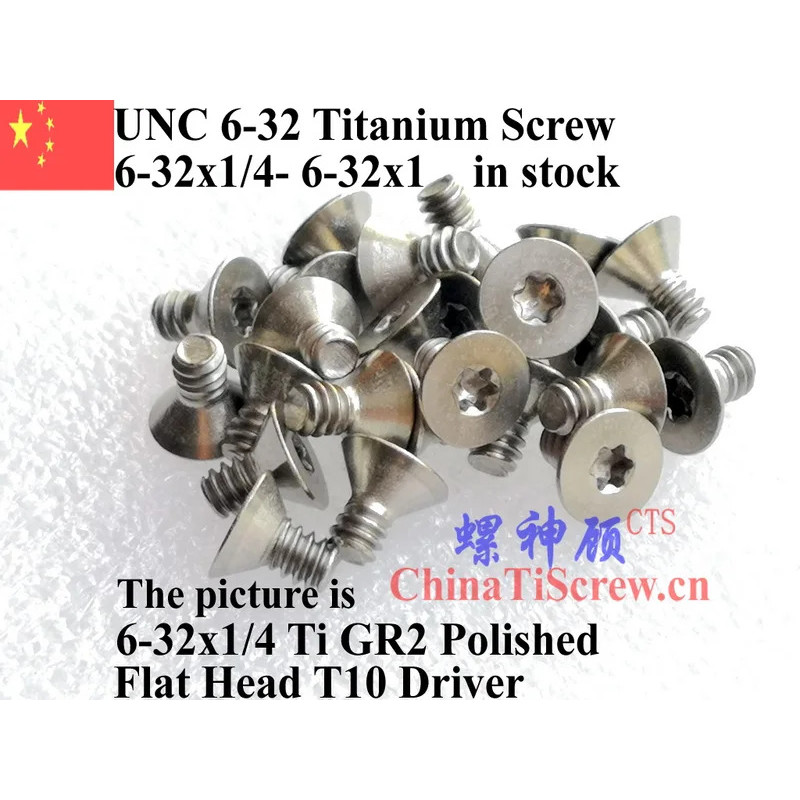 T10 Driver Titanium screw 6-32x1/4 6-32x5/16 6-32x3/8 6-32x1/2 6-32x5/8 6-32x3/4 6-32x13/16 6-32x7/8