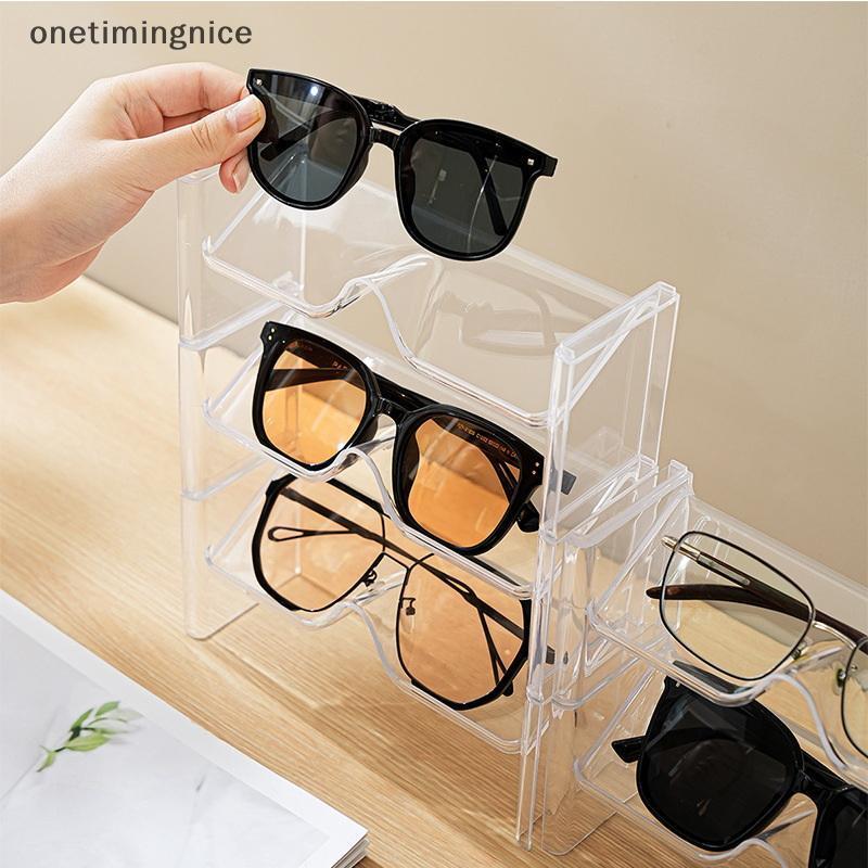 Onetimingnice 2 Pack ชั้นเก็บแว่นตา Desktop Counter แว่นกันแดดขาตั้งจอแสดงผลแว่นตาซ้อนชั้นเก็บของ Onetimingnice