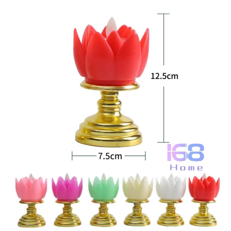 💡168home💡โคมไฟดอกบัว LED จำลองอิเล็กทรอนิกส์ โคมเทียนเรืองแสงสีรุ้งสำหรับใช้ในบ้าน ของตกแต่งงานแต่งงาน - รูปที่ 7