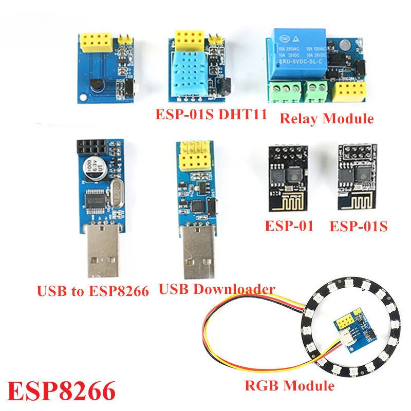 ESP8266 5V WiFi รีเลย์โมดูล DHT11 RGB LED Controller Things สมาร์ทรีโมทคอนโทรลสวิทช์ ESP-01S สําหรับ