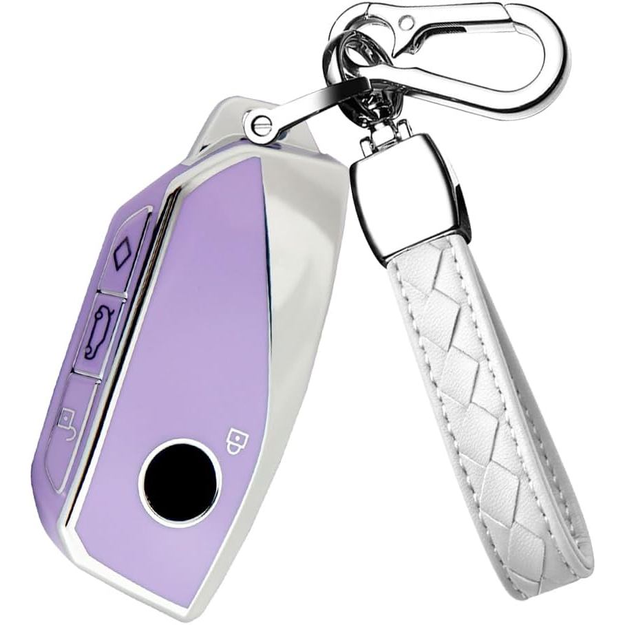 HIBEYO TPU Key Fob สําหรับ BMW 7 Series 760i X7 IX XM 2023 สําหรับ BMW Energie 7er อุปกรณ์เสริมพวงกุ