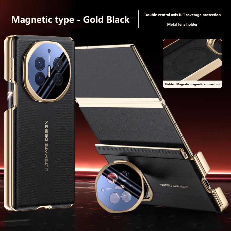 หรูหรา Electroplate หนังสําหรับ Huawei Mate XT Ultimate 5G เลนส์ยึดฝาครอบป้องกันสําหรับ Huawei Mate 