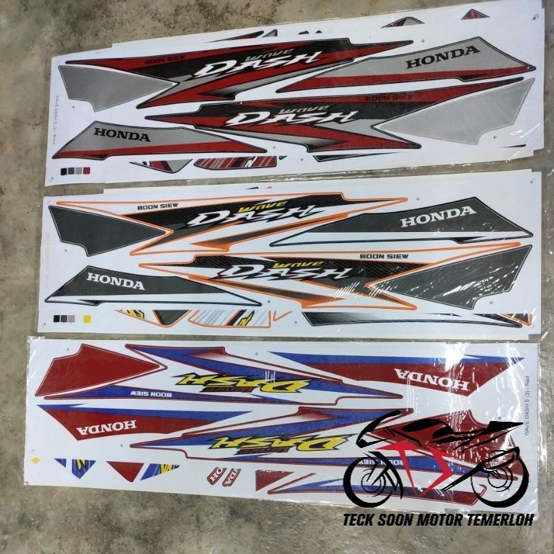 สติ๊กเกอร์ BODY STRIPE COVERSET (3) WAVE DASH R DASH 110 DASH 110 V2 CARBURATOR