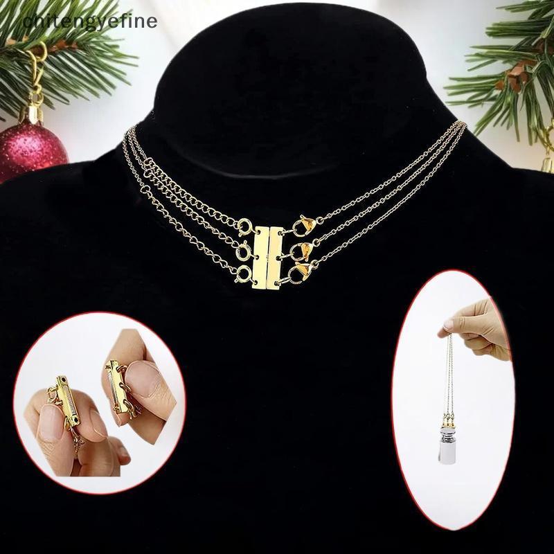 Chitengyefine 1PC สร้อยคอแม่เหล็กสําหรับตัวเชื่อมต่อเครื่องประดับหลายสาระ vn
