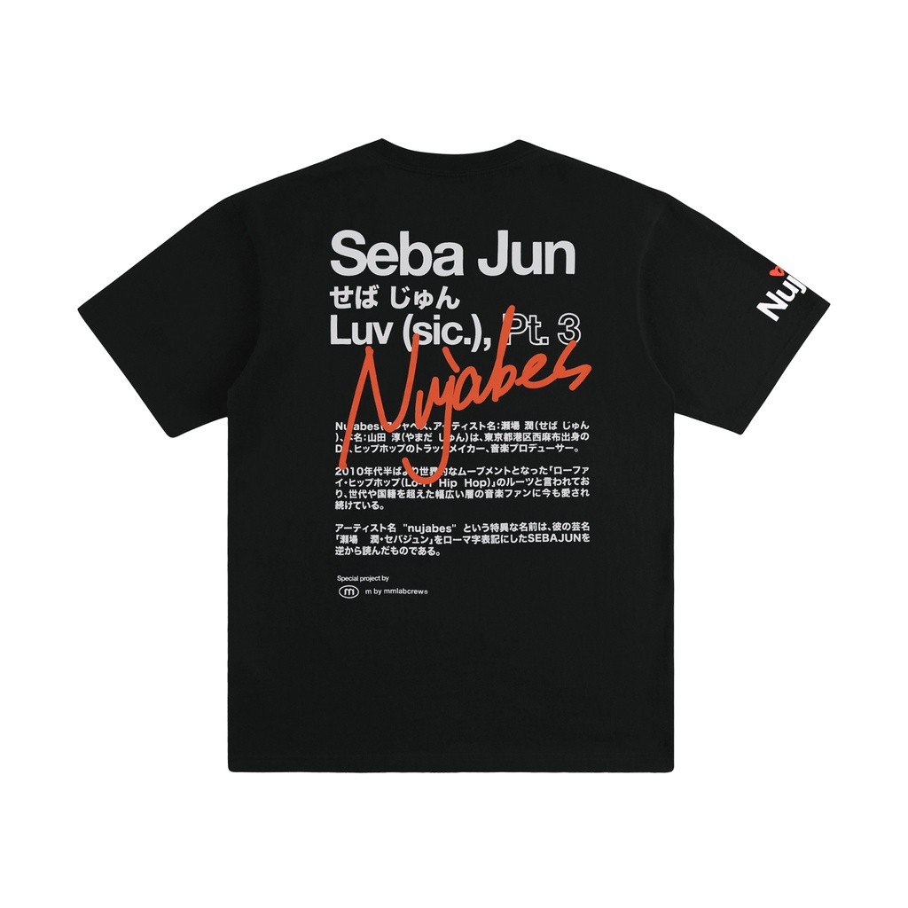 Mby MMLAB T-shirt ทรงครึ่มดำขาว ระลึกถึง Nujabes สไตล์ซัมเมอร์