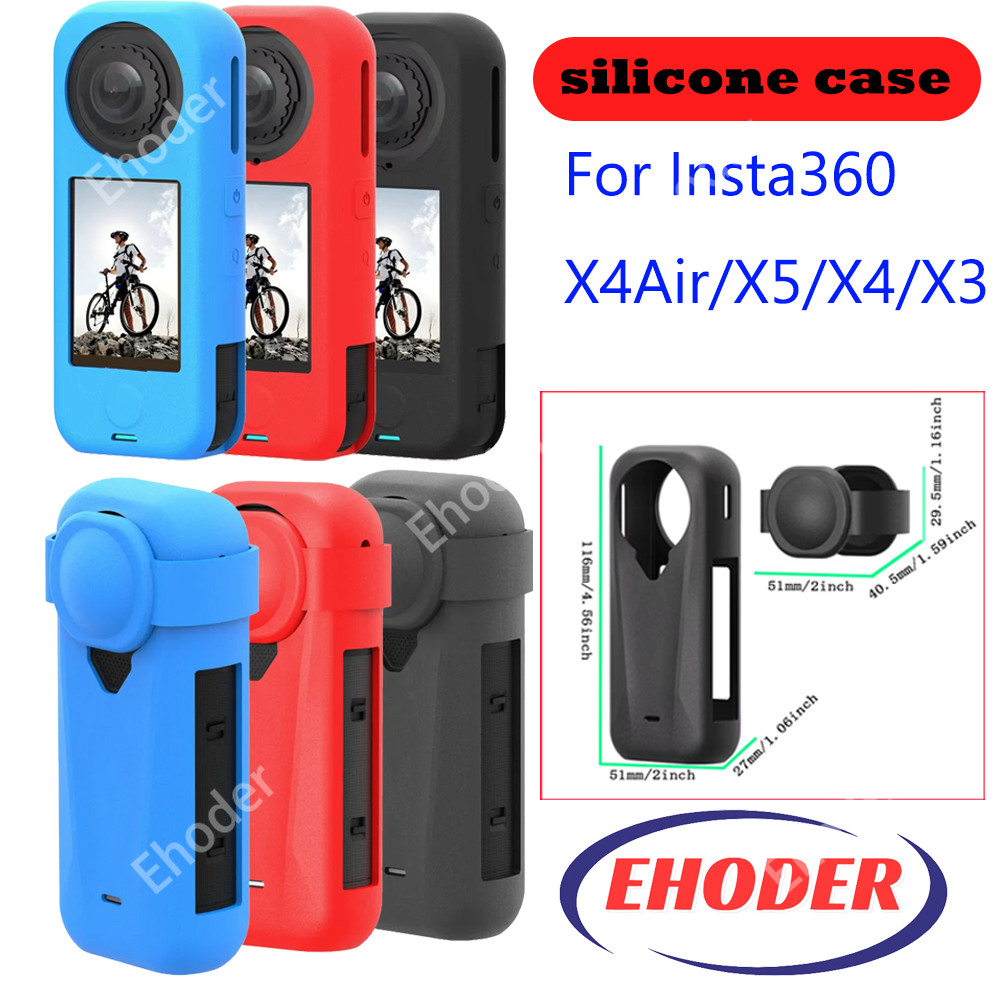 ปลอกสําหรับ Insta360 X4Air /X5/ X4 / X3 เคสซิลิโคนสําหรับ insta360X4Air insta360X5 insta360X4 Insta360X3 กันกระแทกปกหลังพร้อมแขนป้องกันอุปกรณ์เสริมกล้อง