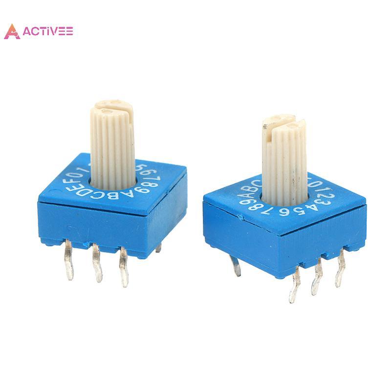<Activee> 1 ชิ้น 0-F สวิตช์ตัวเข้ารหัสแบบหมุนพร้อมที่จับ 16-bit 8421C Positive รหัส 3:3 สวิตช์ Nice
