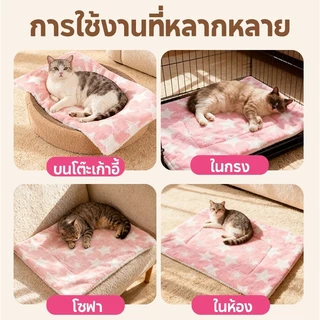 พร้อมส่ง🔥พรมนอนสัตว์เลี้ยง เบาะนอนสำหรับสัตว์เลี้ยง เบาะรองนั่ง ขนนุ่ม ลายน่ารัก ซักตากได้