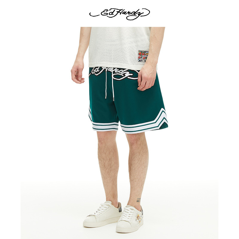 Ed Hardy ลายคลาสสิก กางเกงขาสั้นหนุ่มๆ สำหรับฤดูร้อน สไตล์ STREET WEAR