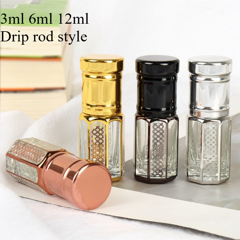 3ML 6ML 12ML น้ํามันหอมระเหยแก้ว stick Rod ขวดน้ําหอมตัวอย่างรีฟิลที่ว่างเปล่า