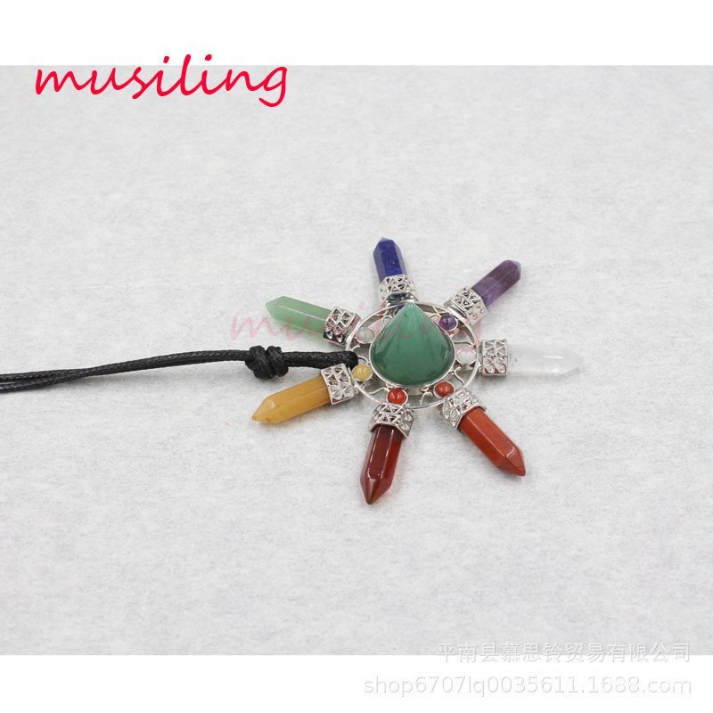 ข้ามพรมแดนพีระมิดคริสตัลอุปกรณ์เสริมจี้กรวยซัพพลายที่มีสีสันคอลัมน์หกเหลี่ยมเครื่องประดับงานฝีมือ 4R