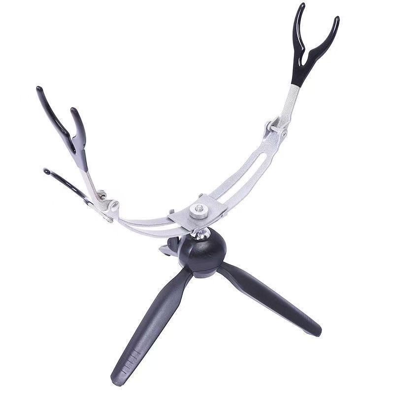 วงเล็บตกปลาน้ําแข็ง วงเล็บสองหัวแบบพับได้ ตกปลาฤดูหนาว ตกปลาน้ําแข็งแพ ที่วางคันเบ็ด อุปกรณ์ตกปลา วง