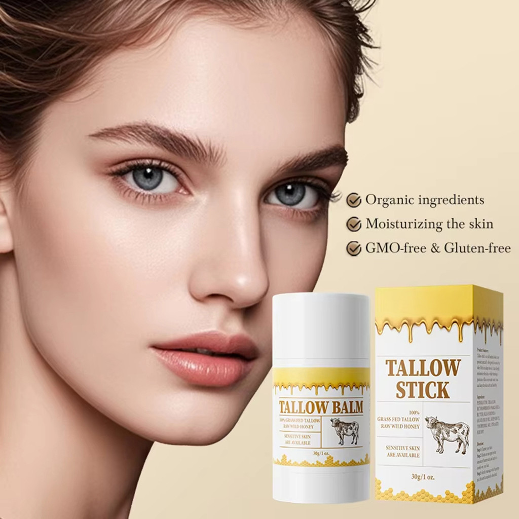 Beef Tallow Moisturizing Stick Organic Beef Tallow Face Moisturizer เหมาะสําหรับการใช้งาน On-The-Go