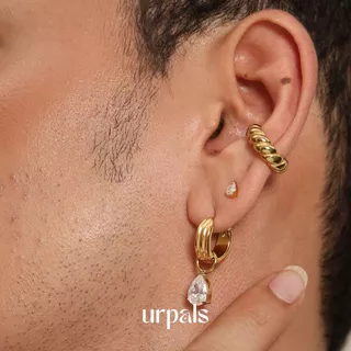 URPALS ต่างหู Stainless ชุบทอง18K ทนน้ำ ทนเหงื่อได้ดี