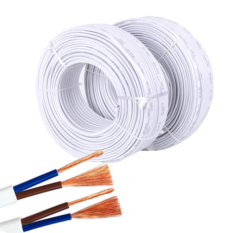 power cord/2 core/flat sheathed cable 2X0.75 mm2 square/pure copper wire Pins Copper Wire Conductor 