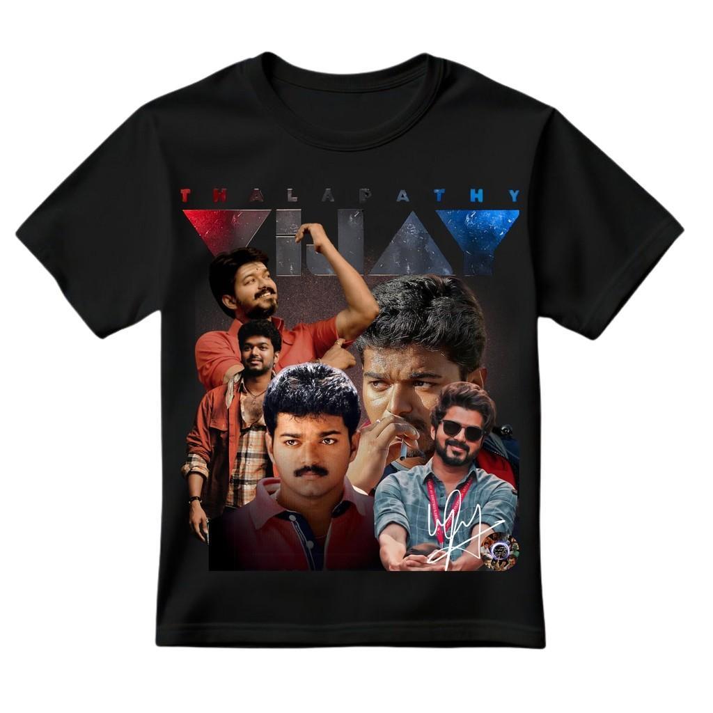 เสื้อยืด Vijay Fans เสื้อยืด Leo Tamil ภาพยนตร์ Tamil เสื้อยืด Vijay Unisex Tee