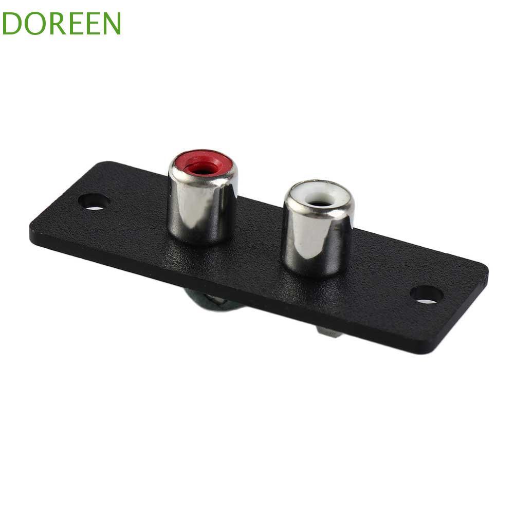 DOREEN RCA Terminal RCA Connecting Copper Core AV Adapter 2 Way Chassis Socket RCA Plate Audio RCA P