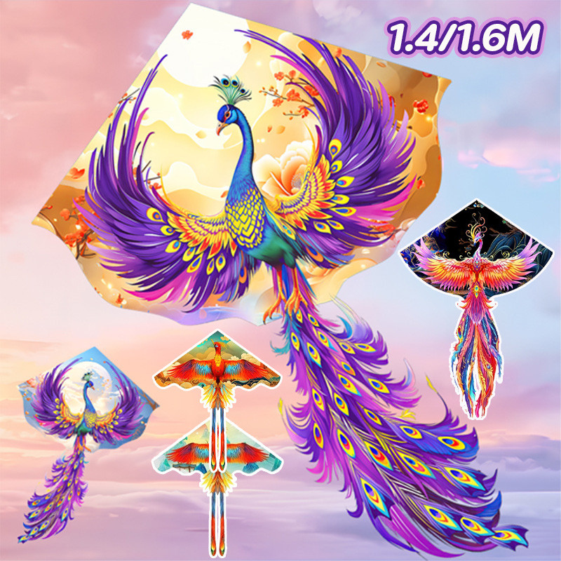 COD ว่าว สไตล์จีน ง่ายต่อการปล่อย ใช้งานง่าย ลวดลายฟีนิกซ์ สวยงามมาก สีสันสดใส 1.4/1.6M