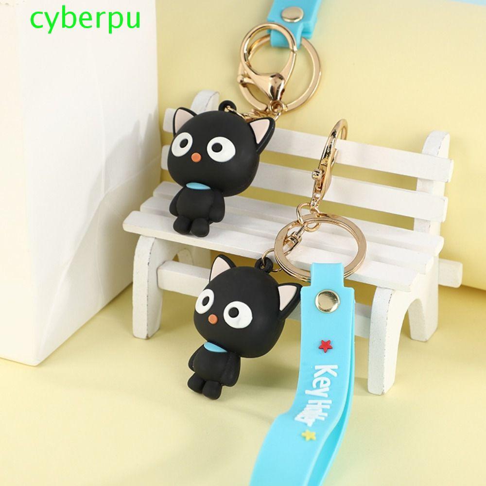 CYBERPULSE Chococat Cat พวงกุญแจตุ๊กตา, Chococat Black Cat Plush Chococat Cat กระเป๋าพวงกุญแจ,น่ารัก
