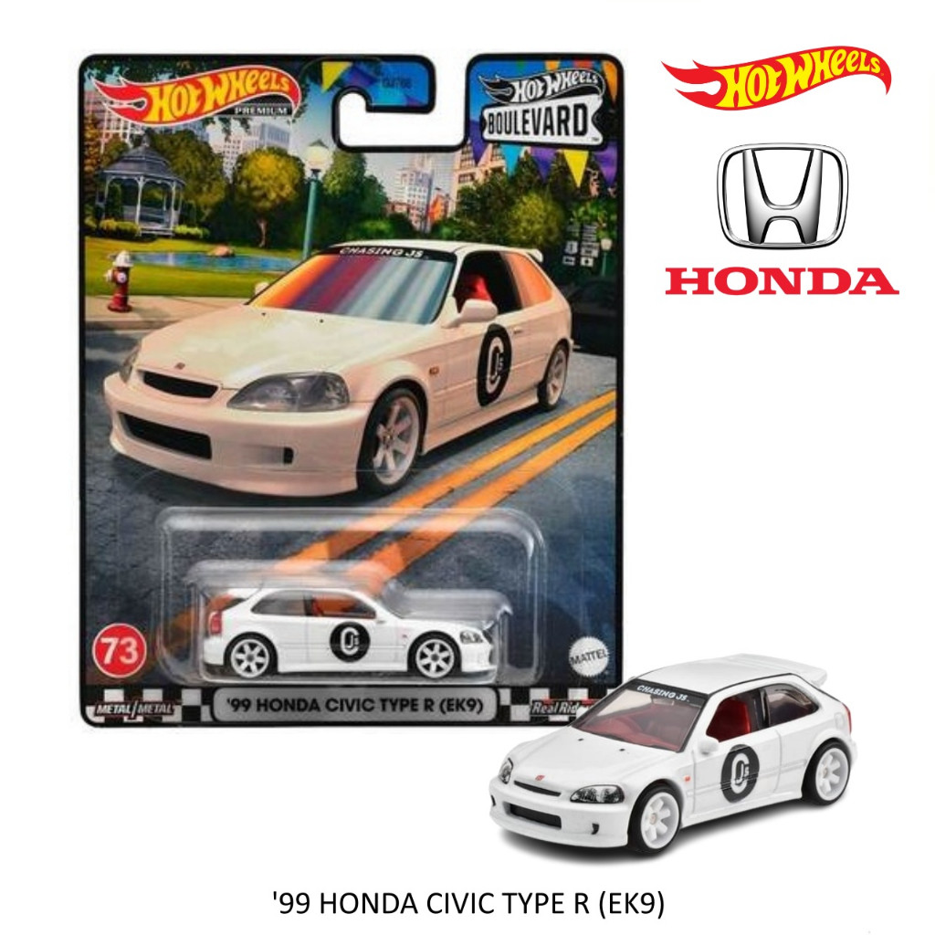โมเดลรถเหล็ก Hot wheels รุ่น '99 HONDA CIVIC TYPE R (EK9) ชุด BOULEVARD เบอร์ 73 ลิขสิทธิ์แท้ 100% H