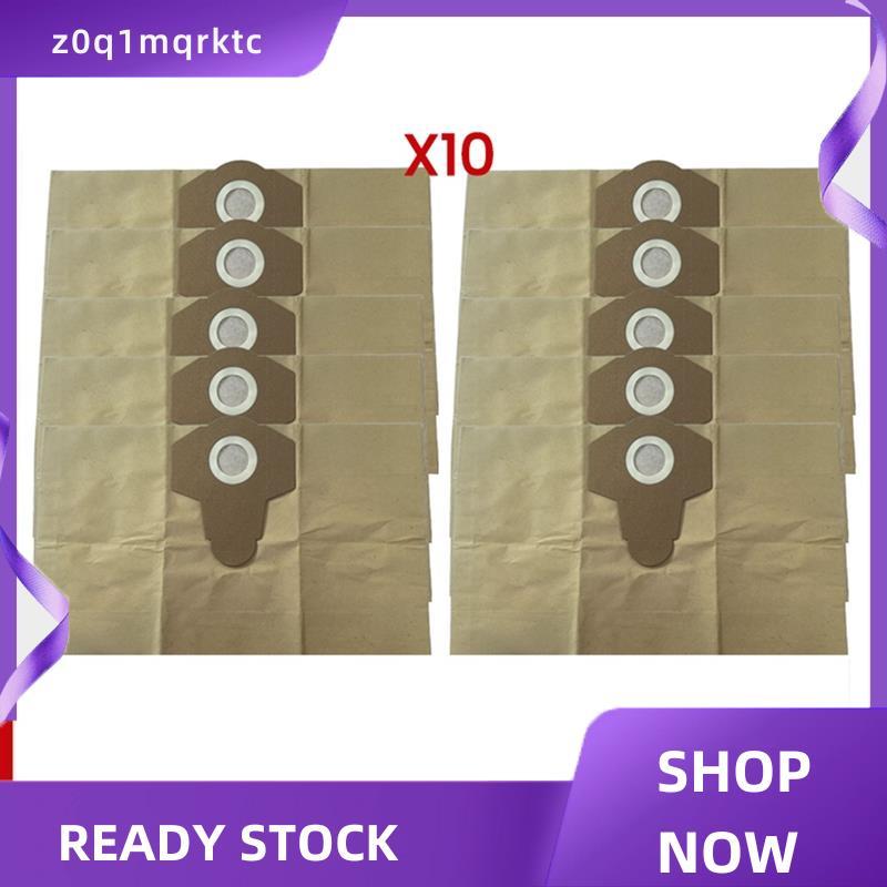 z0q1mqrktc 10 ชิ้นถุงเก็บฝุ่น forKarcher WD2S WD3S เครื่องดูดฝุ่นอุปกรณ์เสริมถุงกระดาษเปลี่ยนชิ้นส่ว