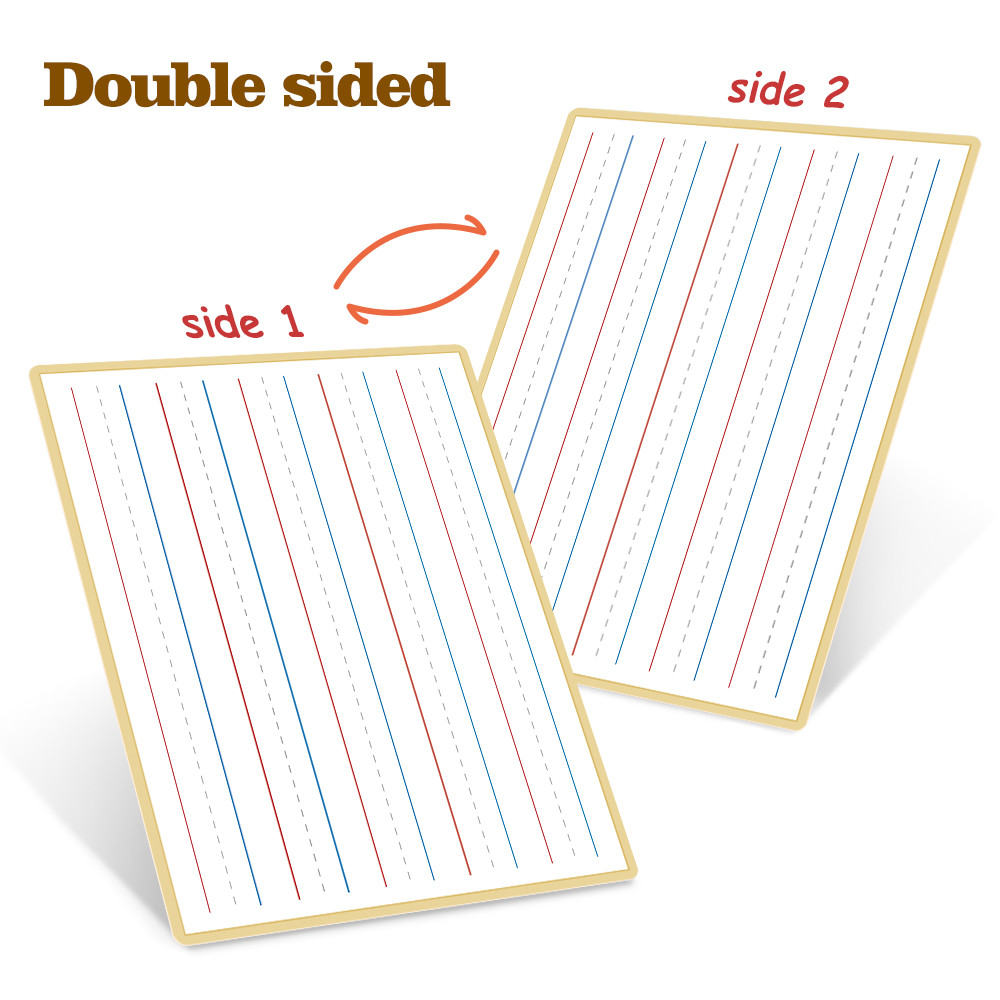 10 ชิ้นไวท์บอร์ดภาษาอังกฤษสองด้านสําหรับเด็ก Homeschool Erasable Handwriting Number ตัวอักษรคําศัพท์ฝึกแผนภูมิ - รูปที่ 5