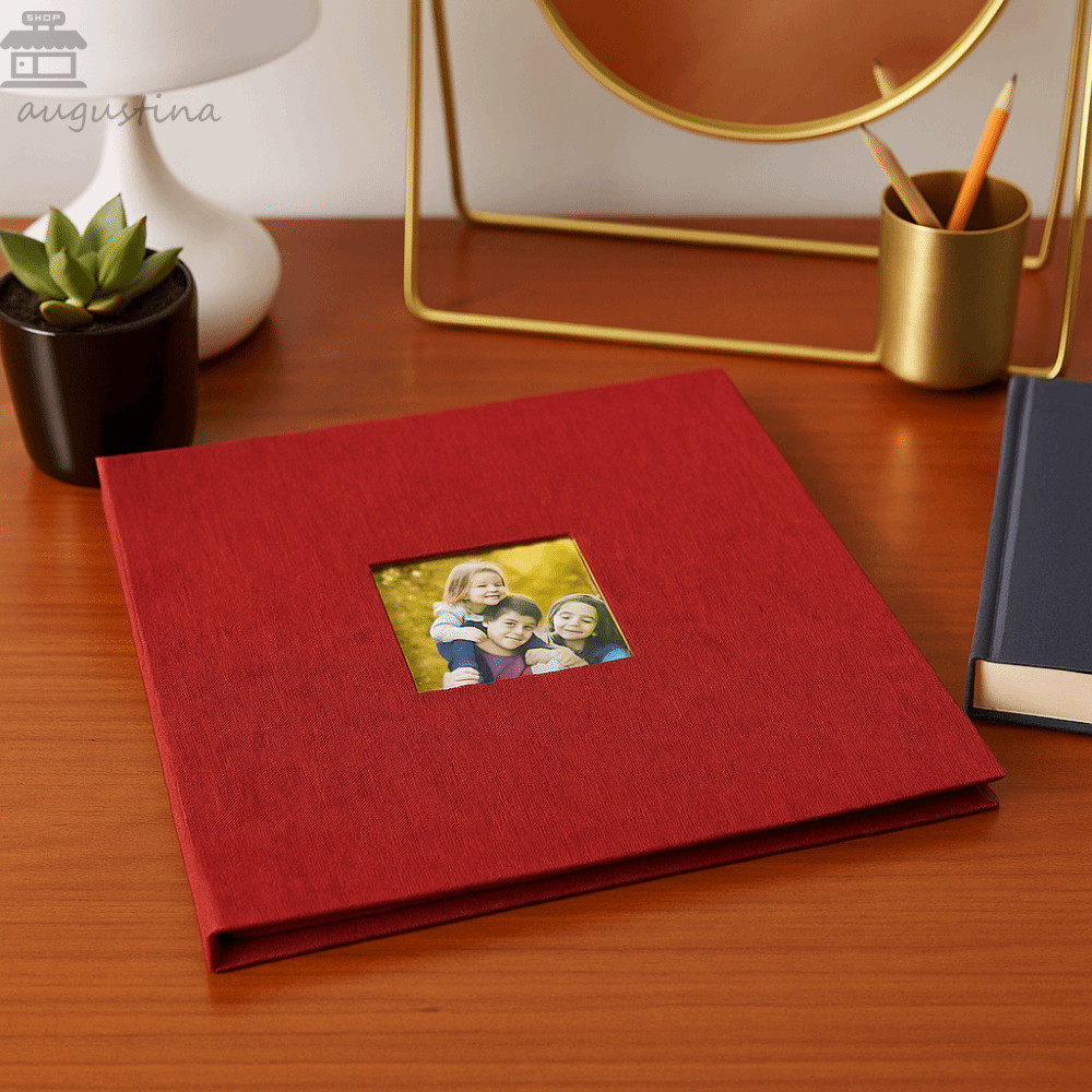 AUGUSTINA อัลบั้มภาพกาวในตัว, ปกผ้าลินิน 20 แผ่น DIY Photo Book, Keepsake Album ความจุขนาดใหญ่พร้อม 