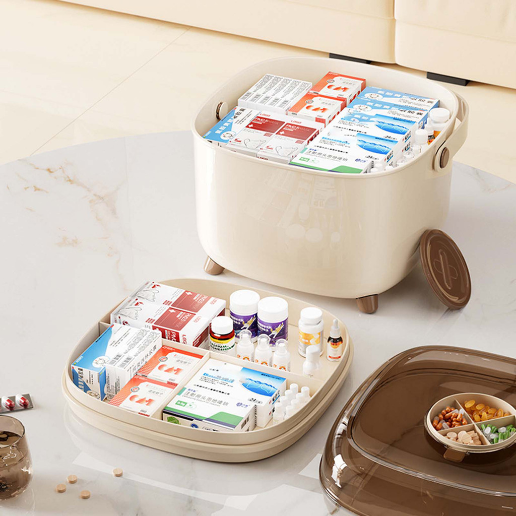 Vexel กล่องเก็บยา กล่องเก็บยาพกพา ตู้ยาครอบครัว ดีไซน์เป็นชั้นๆ การจัดเก็บที่ดีเยี่ยม หายาได้เร็ว - รูปที่ 4