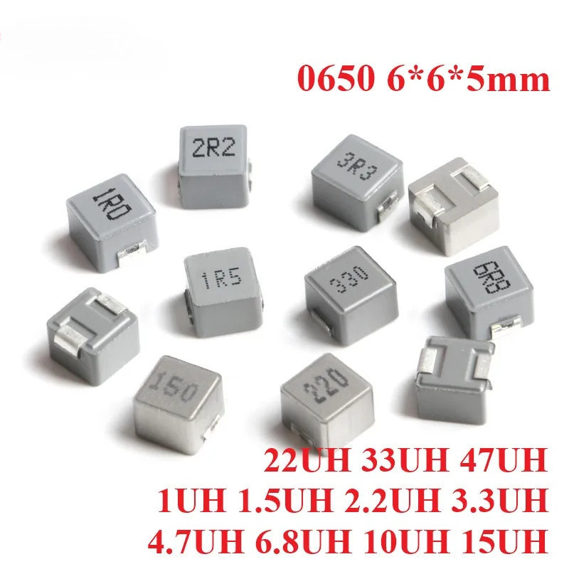 10 ชิ้น/ล็อต 0650 6x6x5 มม.SMD Moulding Power Inductor 1UH 1.5UH 2.2UH 3.3UH 4.7UH 6.8UH 10UH 15UH 2