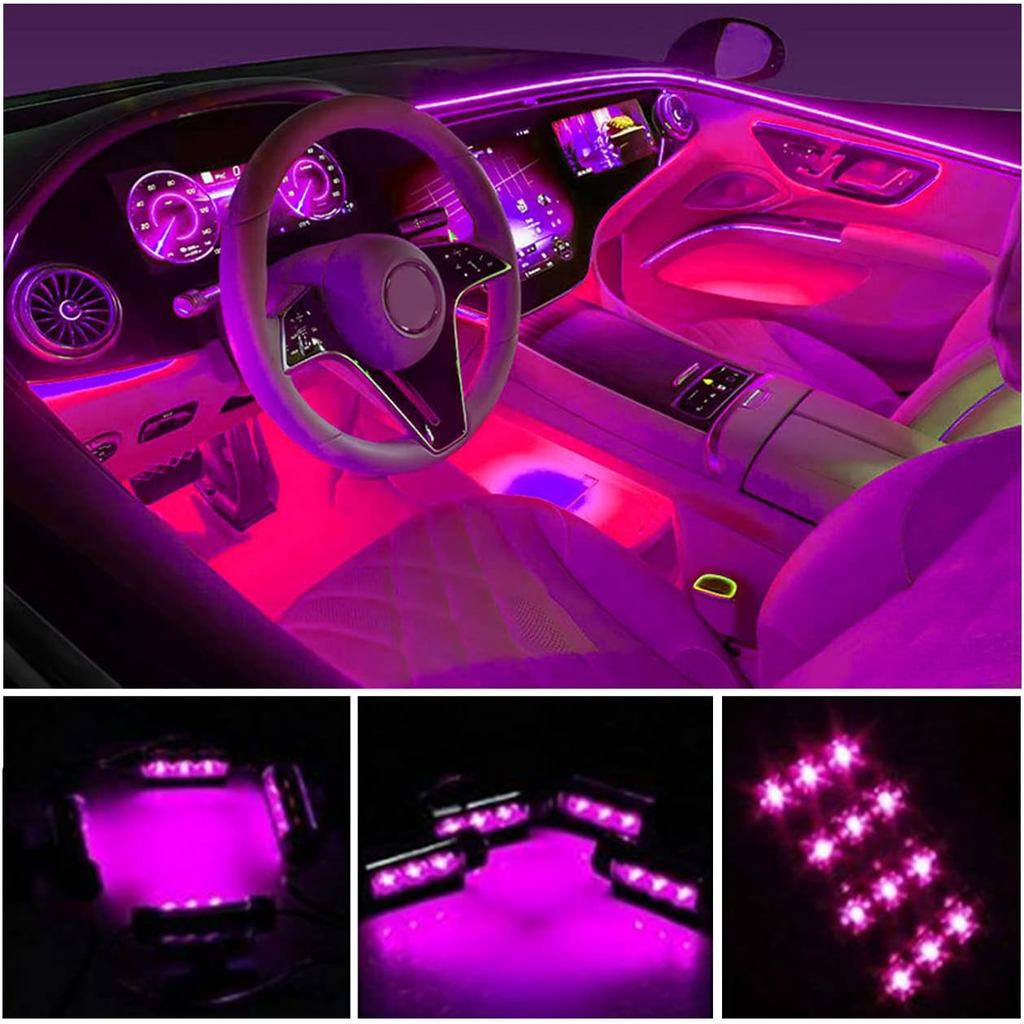 Car LED Strip Light, EJ's SUPER CAR 4pcs 36 LED Car Interior Lights Under Dash Lighting Waterproof K