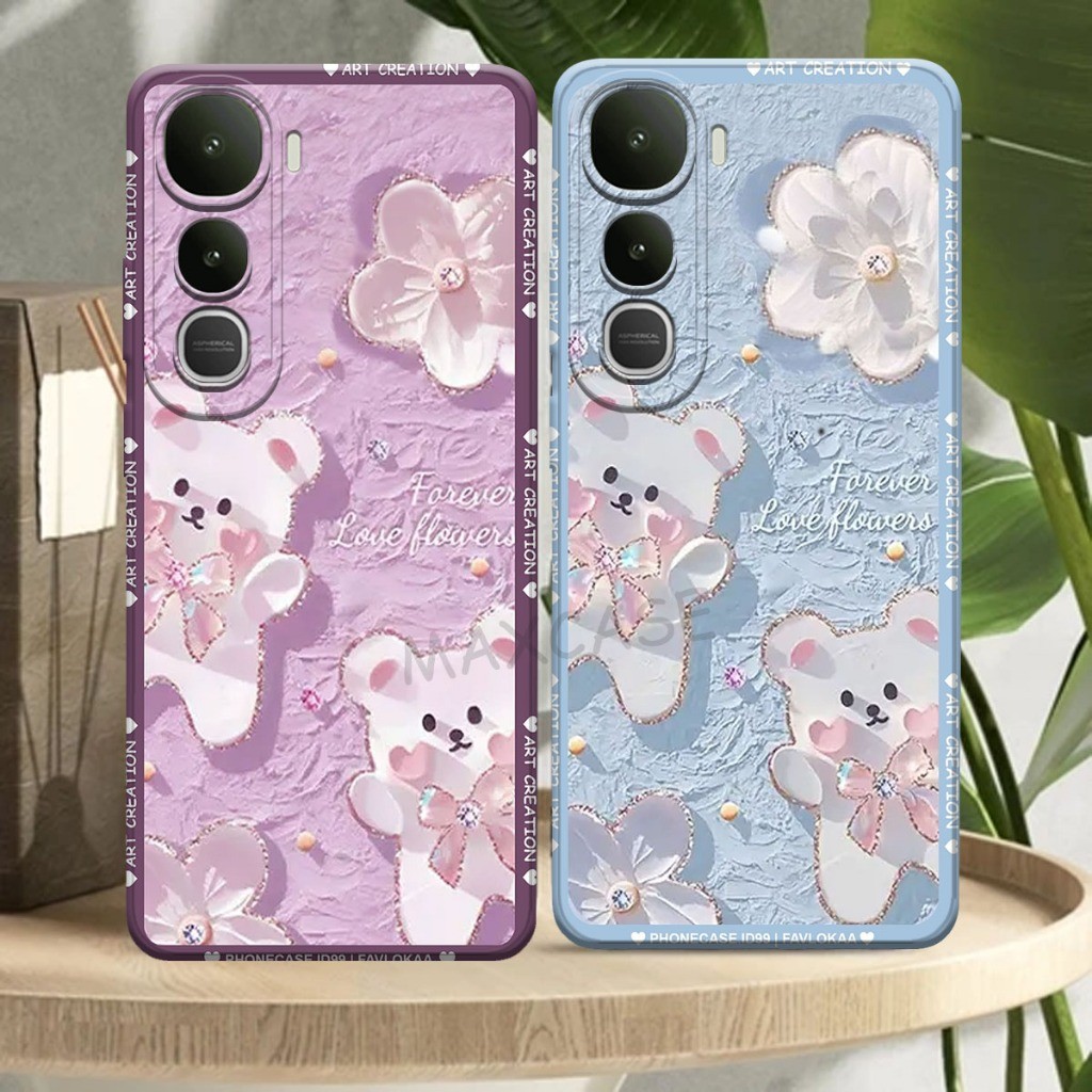 M0P Softcase Hp Vivo Y400 ล่าสุด 2025 Bears Motif - เคส Hp น่ารัก - เคส Hp ปัจจุบัน - กล้องซิลิโคน H