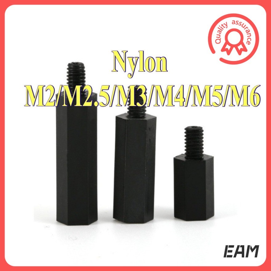 คอลัมน์แยกไนลอน หัวหกเหลี่ยมเดี่ยว สำหรับสกรูแกน  M2/M2.5/M3/M4/M5/M6[EAM-FC-G]