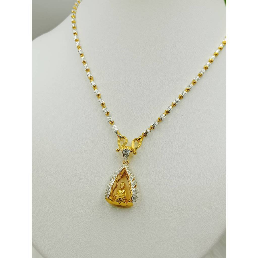 jewery33 M35 สร้อยคอพร้อมจี้หลวงปู่ทวดทรงหยดน้ำ --ยาว 20 นิ้ว--